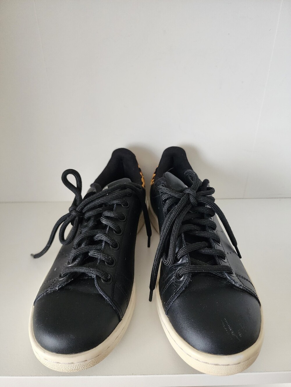 Rare Adidas Stan Smith Black Leopard Print Sneakers Mismatched Size Pair - Picture 4 of 13